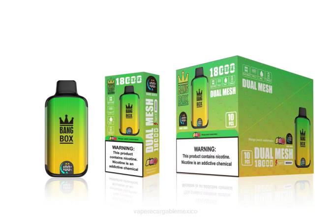 Vaper Sin Nicotina 82B689 Bang Box 18000 bocanadas sandia mango durazno