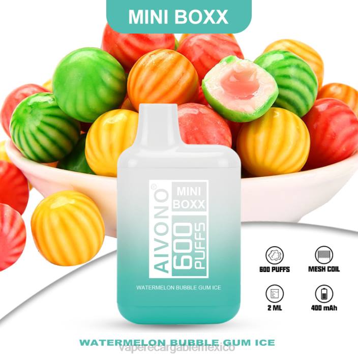Vape Desechable JZX6235 Aivono AIM MINI BOXX 600 sandía chicle hielo