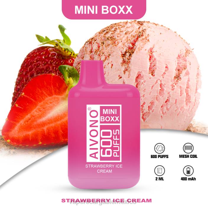 Vape Recargable JZX6232 Aivono AIM MINI BOXX 600 helado de fresa