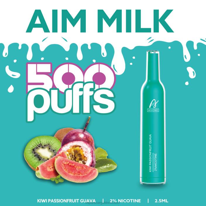 Vape Recargable JZX6272 Aivono AIM MILK 500 kiwi maracuyá guayaba