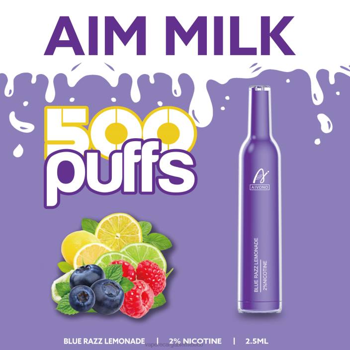 Vaper Sin Nicotina JZX6264 Aivono AIM MILK 500 limonada azul razz