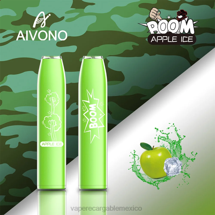 Vaper Sin Nicotina JZX6354 Aivono AIM BOOM 600 hielo de manzana