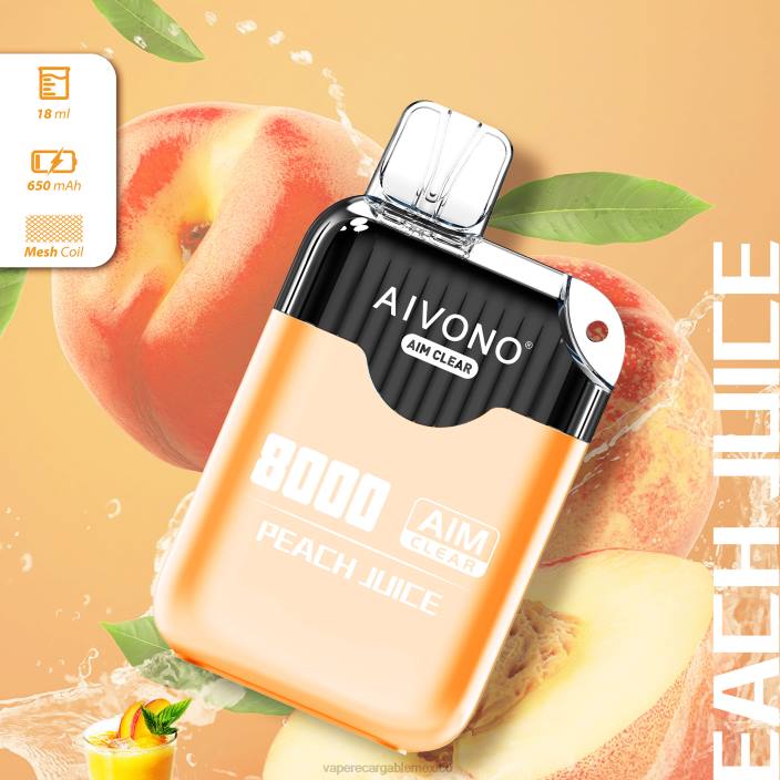 E-Liquid Mexico JZX6203 Aivono AIM CLEAR 8000 jugo de durazno