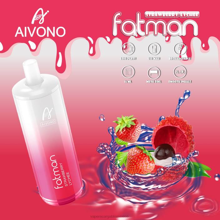 E-Liquid Mexico JZX623 Aivono FATMAN 6800 lichi de fresa