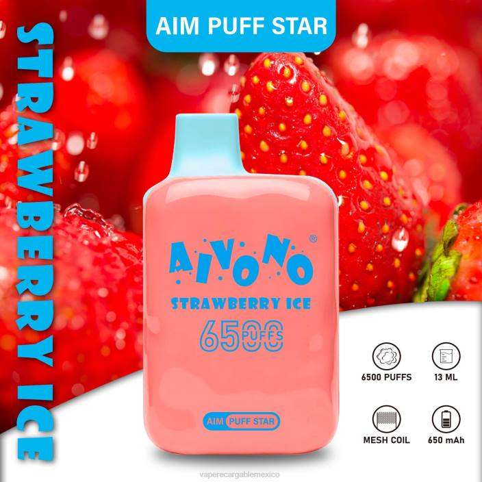 E-Liquid Mexico JZX6288 Aivono AIM PUFF STAR 6500 hielo de fresa