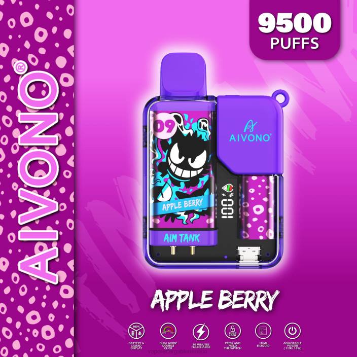 E-Liquid Mexico JZX643 Aivono AIM TANK 9500 baya de manzana