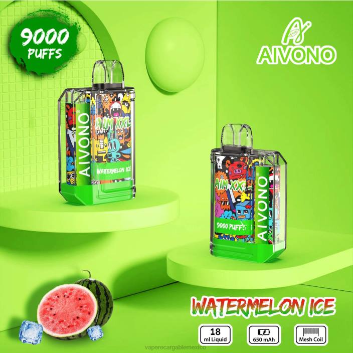 E-Liquid Mexico JZX648 Aivono AIM XXL 9000 pegatina boca transparente hielo de sandia