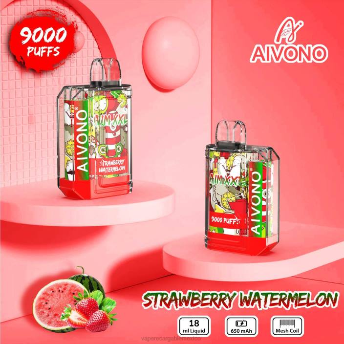 E-Liquid Mexico JZX653 Aivono AIM XXL 9000 pegatina boca transparente sandia fresa