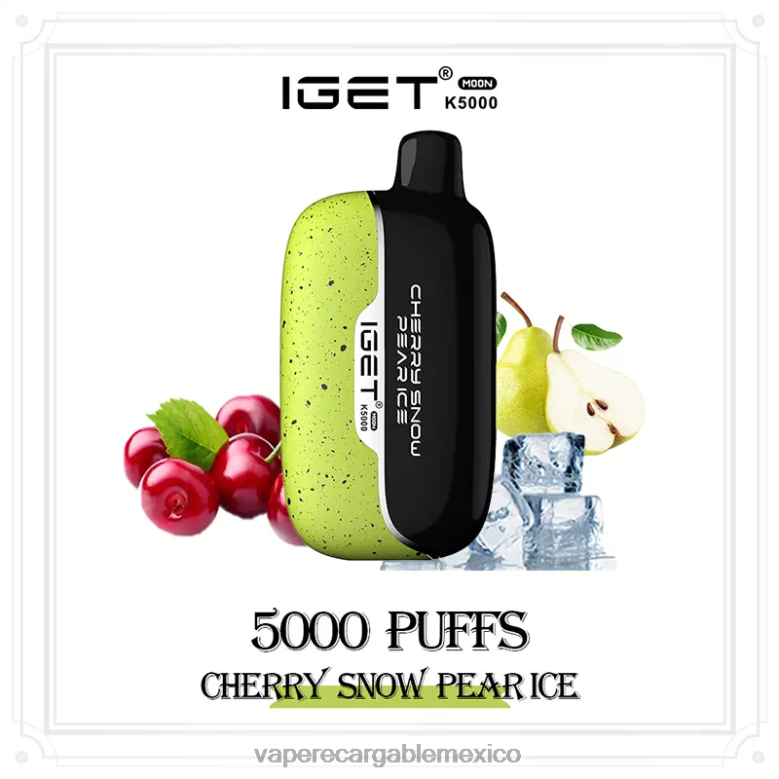 IGET Moon k5000 cereza nieve pera hielo L00BL5 Vape Desechable