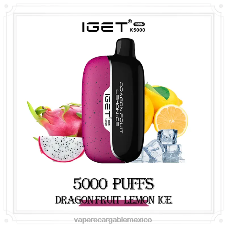 IGET Moon k5000 fruta del dragón hielo de limón L00BL20 Vape Desechable
