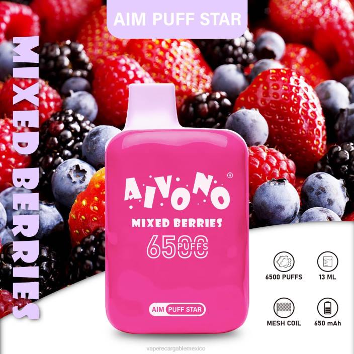 Vape Desechable JZX6290 Aivono AIM PUFF STAR 6500 bayas mixtas