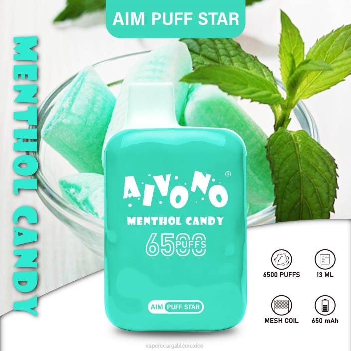 Vape Desechable JZX6295 Aivono AIM PUFF STAR 6500 caramelo mentolado