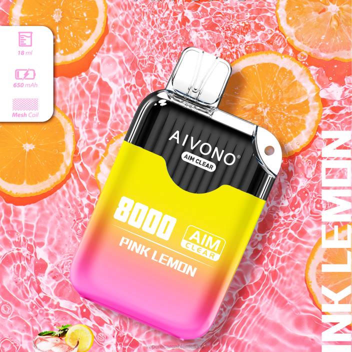 Vape México JZX6211 Aivono AIM CLEAR 8000 limon rosa