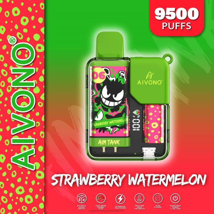 Vape México JZX646 Aivono AIM TANK 9500 sandia fresa