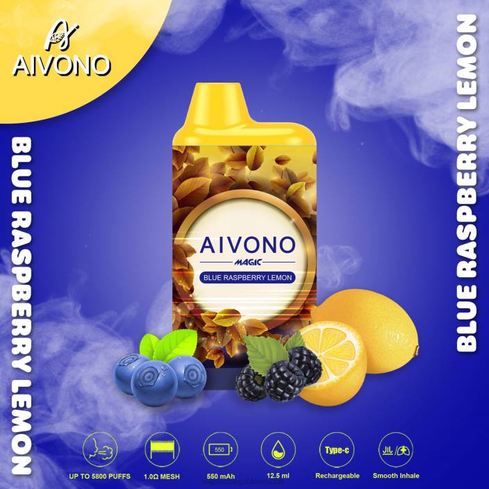 Vape México JZX691 Aivono AIM MAGIC cigarrillo de caja de 5800 bocas limón frambuesa azul