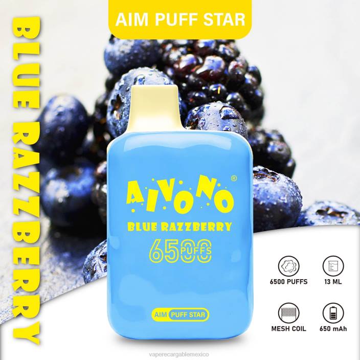 Vape Recargable JZX6292 Aivono AIM PUFF STAR 6500 frambuesa azul