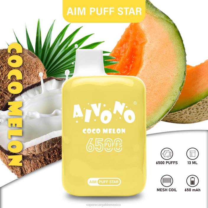 Vape Recargable JZX6297 Aivono AIM PUFF STAR 6500 cocomelón