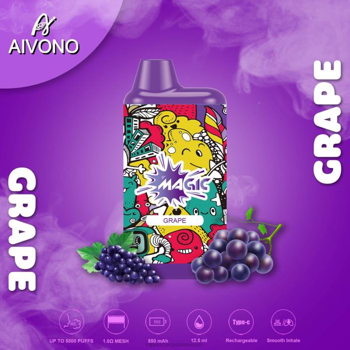Vape Recargable JZX692 Aivono AIM MAGIC cigarrillo de caja de 5800 bocas uva