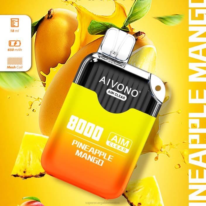 Vaper Sin Nicotina JZX6209 Aivono AIM CLEAR 8000 mango de piña