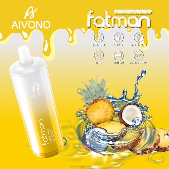 Vaper Sin Nicotina JZX629 Aivono FATMAN 6800 coco piña