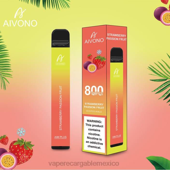Vape Desechable JZX6195 Aivono AIM PLUS 800 fruta de la pasión fresa