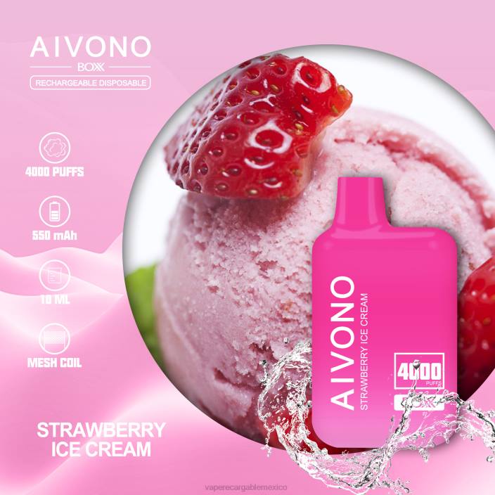 Vape México JZX6221 Aivono AIM BOXX 4000 helado de fresa