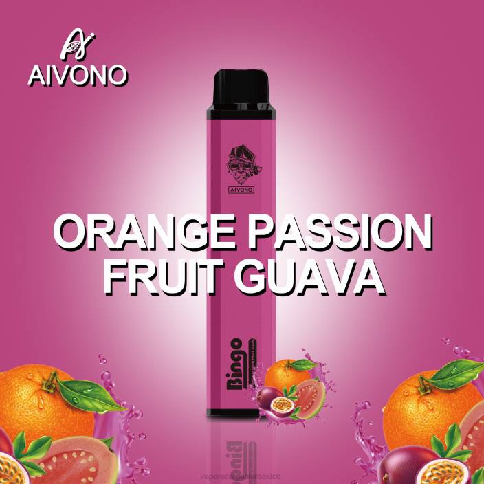 Vape Recargable JZX6132 Aivono AIM BINGO 4000 guayaba naranja y maracuyá