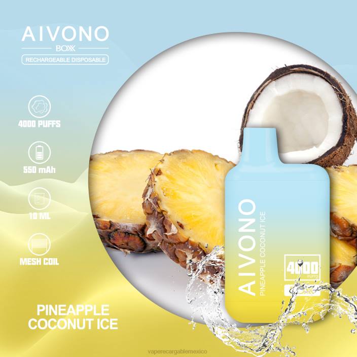 Vape Recargable JZX6222 Aivono AIM BOXX 4000 hielo de piña y coco