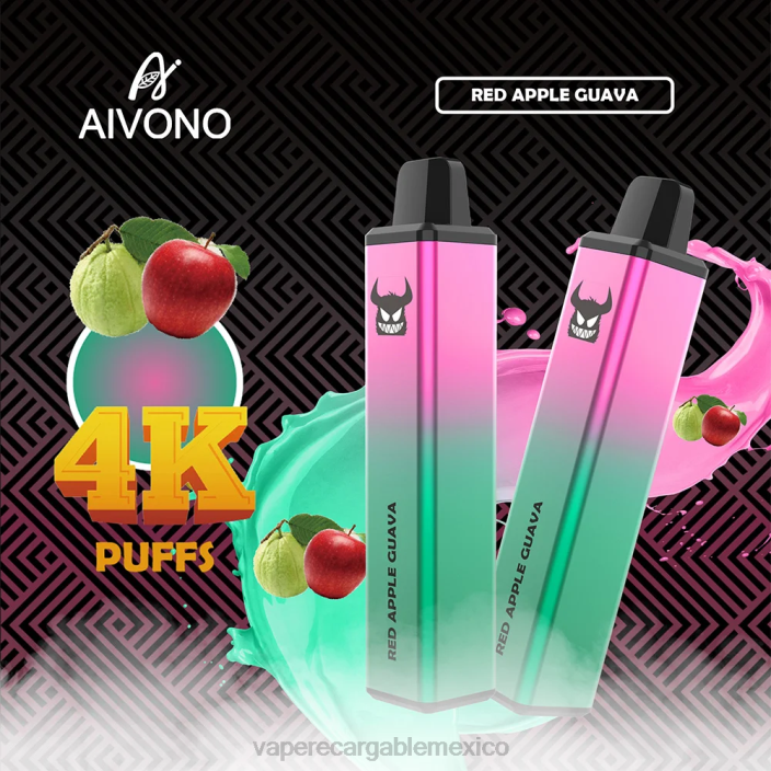 Vape Recargable JZX6257 Aivono AIM FREAK 4000 guayaba manzana roja