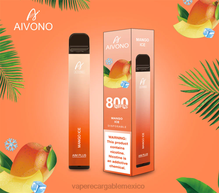 Vaper Sin Nicotina JZX6184 Aivono AIM PLUS 800 hielo de mango