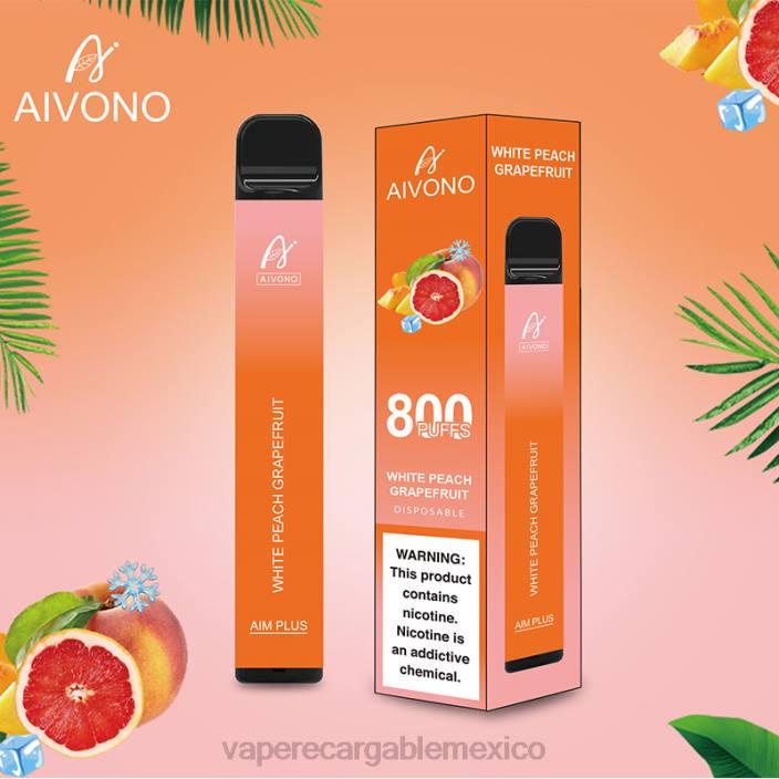 Vaper Sin Nicotina JZX6199 Aivono AIM PLUS 800 pomelo melocotón blanco