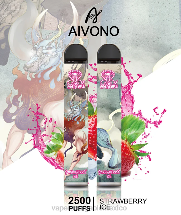 Vaper Sin Nicotina JZX6319 Aivono AIM SNAKE 2500 hielo de fresa