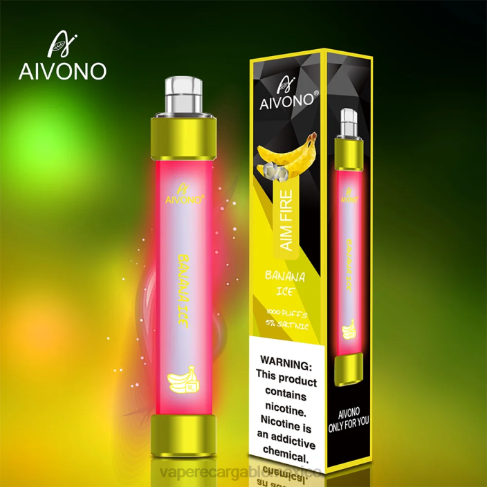 Vaper Sin Nicotina JZX6324 Aivono AIM FIRE 1000 hielo de plátano